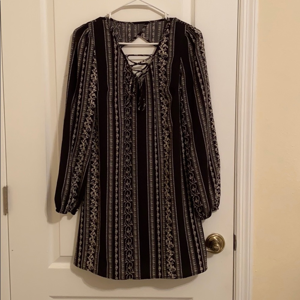 Striped Black & White Dress